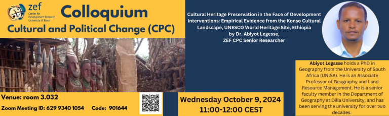 Join us for a colloquium on an important topic that intersects cultural heritage and Development