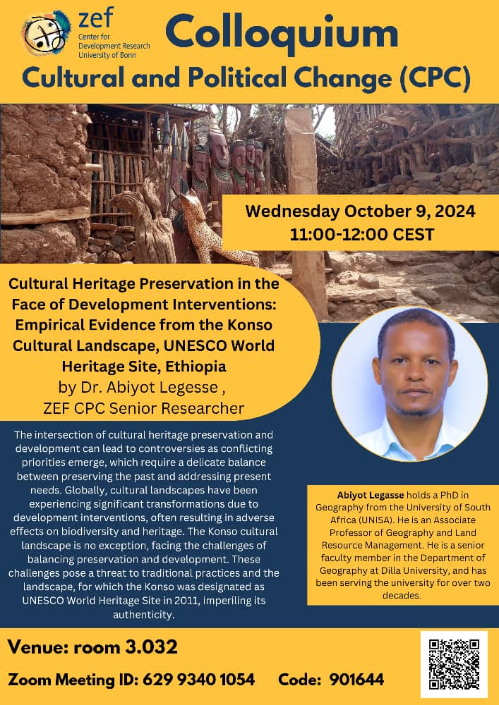 Join us for a colloquium on an important topic that intersects cultural heritage and Development